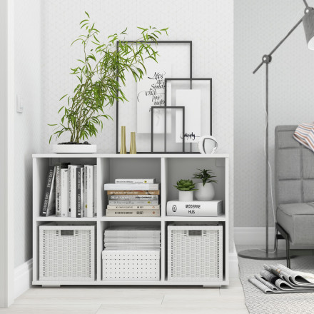 Современная мебель Белый Стеллаж полки настенные / напольные not IKEA EKET недорого С-18 СИТИ, купить недорого в фирменном салоне магазине «Моя Мебель», всего за 5 490 руб.