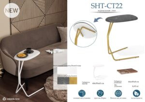 Современная мебель Стол кофейный SHT-CT22 Каменный уголь / Золото, купить недорого в фирменном салоне магазине «Моя Мебель», всего за 3 530 руб.