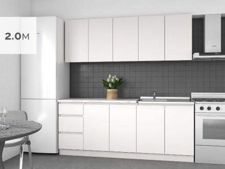 Современная мебель Кухня Белая х2.0м ИКЕА design ЛЕГЕНДА-40 СИТИ ЛДСП, купить недорого в фирменном салоне магазине «Моя Мебель», всего за 29 810 руб.