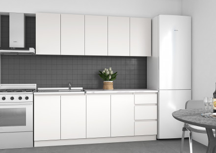 Современная мебель Кухня Белая х2.0м ИКЕА design ЛЕГЕНДА-40 СИТИ ЛДСП, купить недорого в фирменном салоне магазине «Моя Мебель», всего за 29 810 руб.