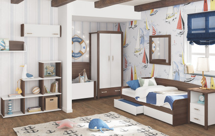 Современная мебель Стеллаж лесенка СЛД, IKEA KALLAX &amp; EKET style, купить недорого в фирменном салоне магазине «Моя Мебель», всего за 12 040 руб.