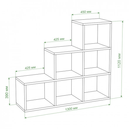 Современная мебель Стеллаж лесенка СЛД, IKEA KALLAX &amp; EKET style, купить недорого в фирменном салоне магазине «Моя Мебель», всего за 12 040 руб.