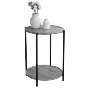 Современная мебель Стол журнальный как IKEA GLADOM BeautyStyle 21 Орех гикори gray / Черный, купить недорого в фирменном салоне магазине «Моя Мебель», всего за 5 210 руб.