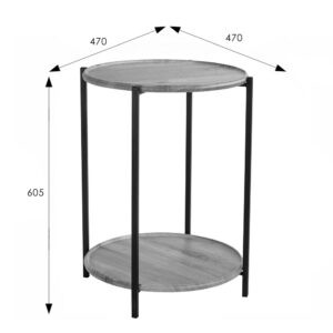 Современная мебель Стол журнальный как IKEA GLADOM BeautyStyle 21 Орех гикори gray / Черный, купить недорого в фирменном салоне магазине «Моя Мебель», всего за 5 210 руб.