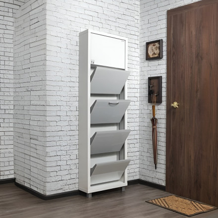 Современная мебель люкс стекло белое (белый шагрень) 4-х секционный Твикс, купить недорого в фирменном салоне магазине «Моя Мебель», всего за 32 900 руб.