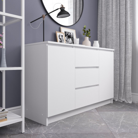 Современная мебель Тумба под ТВ как белый Комод IKEA MALM 3 ящика МК 1200.3 (МП/3) МС мори, купить недорого в фирменном салоне магазине «Моя Мебель», всего за 9 850 руб.