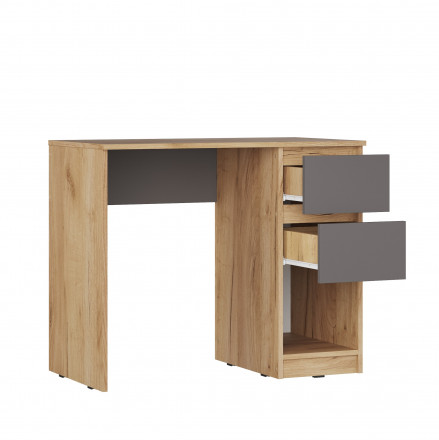 Современная мебель Письменный стол с ящиками как ИКЕА КАЛЛАКС (IKEA KALLAX) СП-18 сити Графит / дуб Крафт золотой, купить недорого в фирменном салоне магазине «Моя Мебель», всего за 4 990 руб.