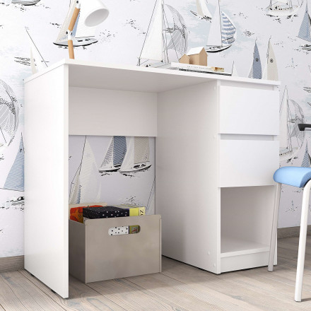 Современная мебель Белый письменный стол с ящиками как ИКЕА КАЛЛАКС (IKEA KALLAX) СП-18 сити, купить недорого в фирменном салоне магазине «Моя Мебель», всего за 4 990 руб.