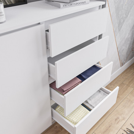Современная мебель Белый широкий тумба комод под телевизор как ИКЕА МАЛЬМ (IKEA MALM) МК 1600.1 (МП/3) МС мори, купить недорого в фирменном салоне магазине «Моя Мебель», всего за 14 370 руб.