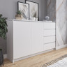 Белый широкий тумба комод под телевизор как ИКЕА МАЛЬМ (IKEA MALM) МК 1600.1 (МП/3) МС мори