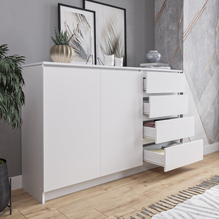 Современная мебель Белый широкий тумба комод под телевизор как ИКЕА МАЛЬМ (IKEA MALM) МК 1600.1 (МП/3) МС мори, купить недорого в фирменном салоне магазине «Моя Мебель», всего за 14 370 руб.