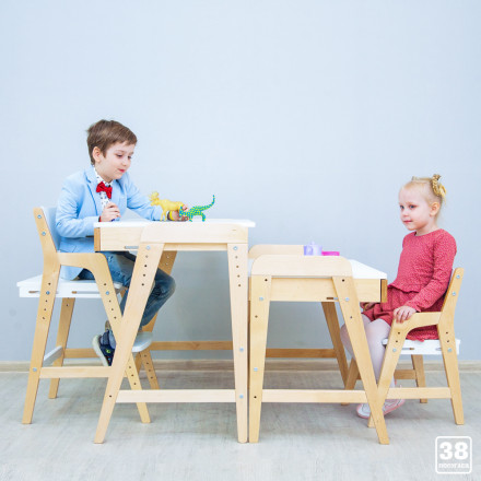 Современная мебель Стул растущий «Kids» комбо белый, купить недорого в фирменном салоне магазине «Моя Мебель», всего за 5 100 руб.