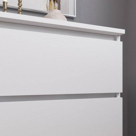 Современная мебель Белый комод с 3 ящиками как IKEA MALM (ИКЕА МАЛЬМ) МК 800.1 (МП/3) МС мори, купить недорого в фирменном салоне магазине «Моя Мебель», всего за 7 200 руб.