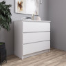 Белый комод с 3 ящиками как IKEA MALM (ИКЕА МАЛЬМ) МК 800.1 (МП/3) МС мори