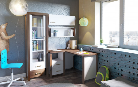 Современная мебель угловой письменный стол для школьника с ящиками с тумбой | угловой Компьютерный стол с ящиками СТД-У, купить недорого в фирменном салоне магазине «Моя Мебель», всего за 19 140 руб.