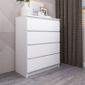 Белый комод с 4 ящиками как IKEA MALM (ИКЕА МАЛЬМ) МК 800.4 (МП/3) МС мори