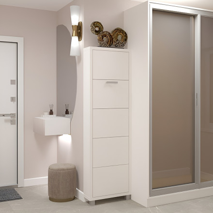 Современная мебель люкс фасад ЛДСП (белый шагрень) 4-х секционный Твикс, купить недорого в фирменном салоне магазине «Моя Мебель», всего за 29 790 руб.