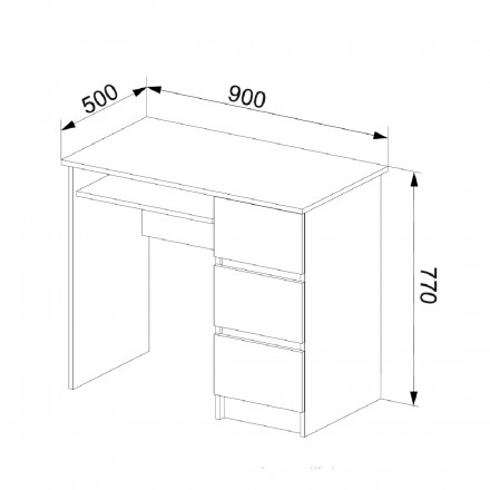 Современная мебель белый письменный стол с ящиками для школьника с полкой и тумбой аналог ИКЕА ЭЙЛЕР (IKEA EJLER) МС-6 правый (МП/3) МС мори, купить недорого в фирменном салоне магазине «Моя Мебель», всего за 7 200 руб.