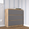 Недорогой узкий комод с 3 ящиками как IKEA SKANEVIK К-32 СИТИ Графит / дуб Крафт золотой