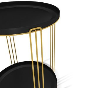 Современная мебель Стол журнальный SHT-CT31 Золото / Черный муар, купить недорого в фирменном салоне магазине «Моя Мебель», всего за 3 620 руб.