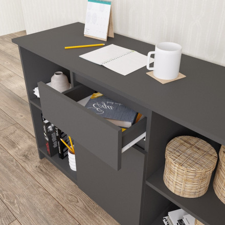 Современная мебель тумба под телевизор в гостиную напольная с ящиком | ТВ тумба | Подставка под телевизор Консоль | Тумбочка в прихожую, графит МТВ 1204.1 (МП/3) мори, купить недорого в фирменном салоне магазине «Моя Мебель», всего за 7 800 руб.