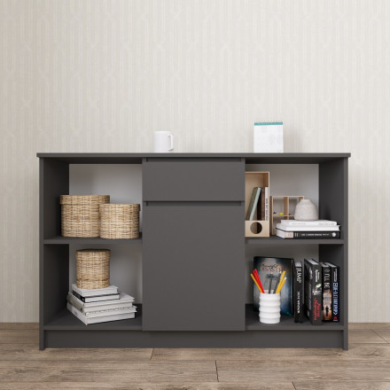 Современная мебель тумба под телевизор в гостиную напольная с ящиком | ТВ тумба | Подставка под телевизор Консоль | Тумбочка в прихожую, графит МТВ 1204.1 (МП/3) мори, купить недорого в фирменном салоне магазине «Моя Мебель», всего за 7 800 руб.