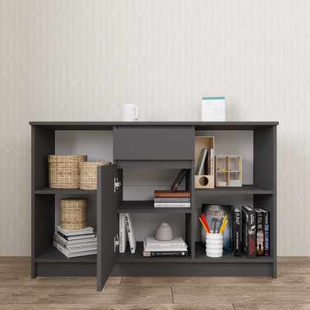 Современная мебель тумба под телевизор в гостиную напольная с ящиком | ТВ тумба | Подставка под телевизор Консоль | Тумбочка в прихожую, графит МТВ 1204.1 (МП/3) мори, купить недорого в фирменном салоне магазине «Моя Мебель», всего за 7 800 руб.