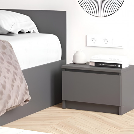 Современная мебель прикроватная тумба для спальни с ящиком | Тумбочка в спальню ТПМ 400.1 (МП) графит мори, купить недорого в фирменном салоне магазине «Моя Мебель», всего за 2 570 руб.