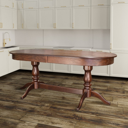 Современная мебель кухонный стол раздвижной овальный | стол обеденный Раздвижной большой | стол раскладной кухонный | большой раскладной обеденный стол | стол в гостиную в современном стиле | дерево массив шпон МДФ Tarun 5 орех, купить недорого в фирменном салоне магазине «Моя Мебель», всего за 47 540 руб.